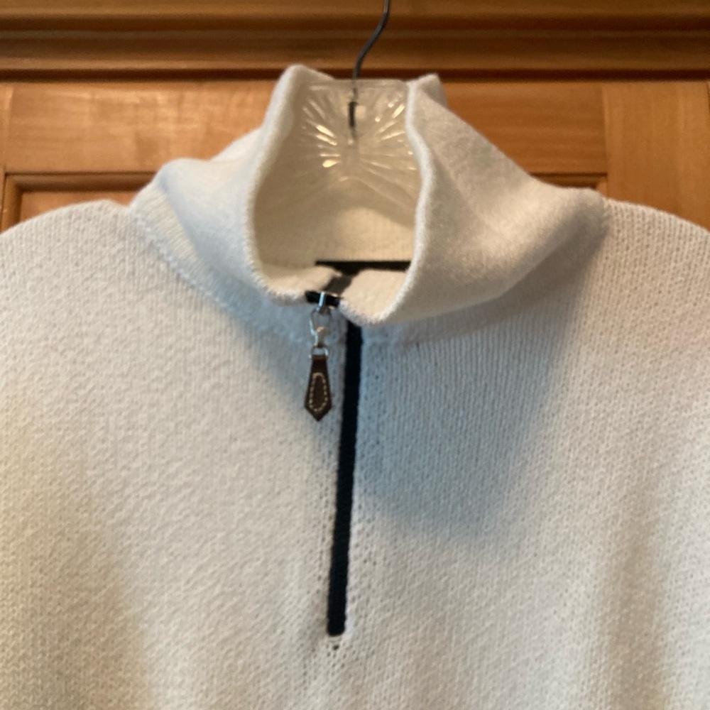 White Zip-Up Sweater for Men